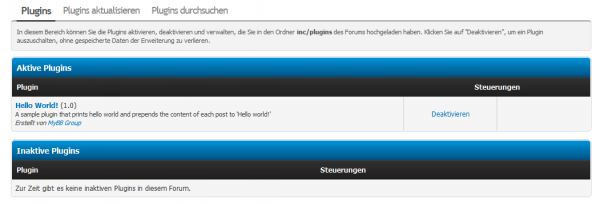 Mit dem Plugin-System können Sie Ihr Forum um vielfältige Funktionen erweitern