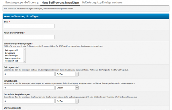 Es stehen vielfältige Kriterien bei Beförderungen zur Auswahl